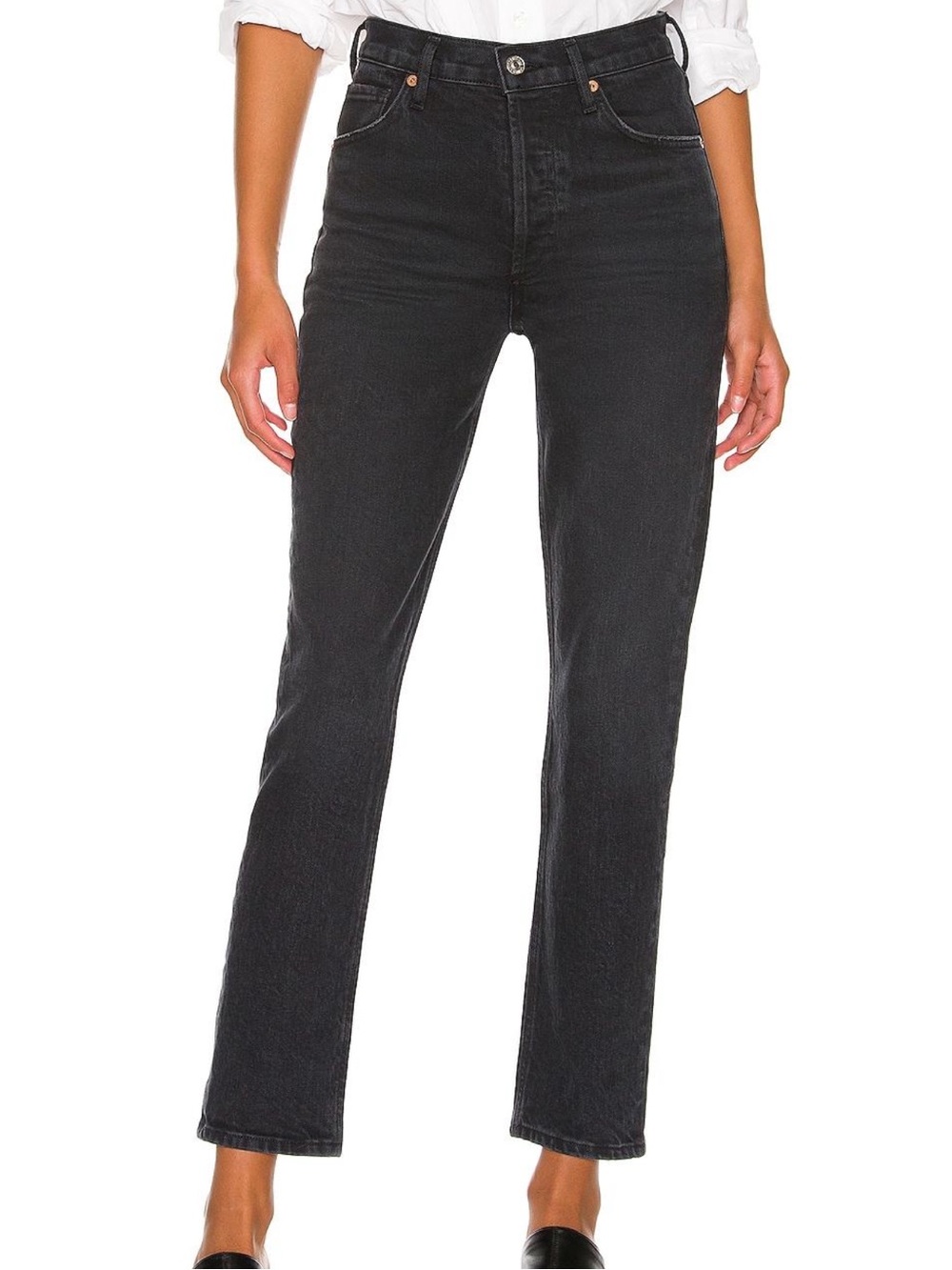 Citizens of Humanity Charlotte High Rise Straight Jeans Black Size 24